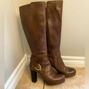 T.W.S Italian brown leather boots. Sz 9.5 Barely worn. Gorgeous buttery leather.
